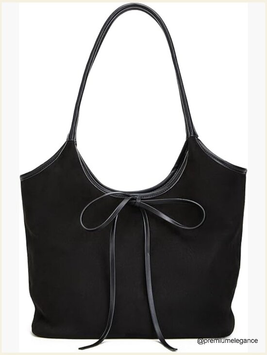 Handbags - Vintage French Bow Tote Bag Large Capacity Hobo Shoulder Bag Satchel Purse